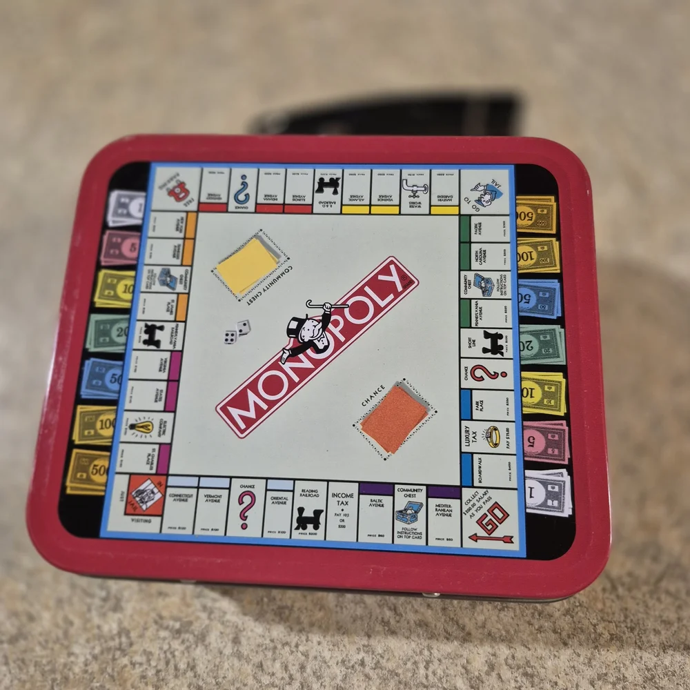 Monopoly Themed Food Storage Tin - Red